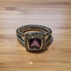 David Yurman 6.5 amethyst / diamond ring
